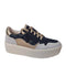 Alfie & Evie Rambo Womens Leather Sneaker Platform Black Combo